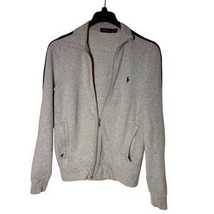 Polo Ralph Lauren Full Zip Sweatshirt Gray Pony Logo Track Jacket Men M